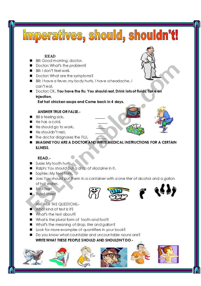 IMPERATIVES, SHOULD, SHOULDNÂ´T