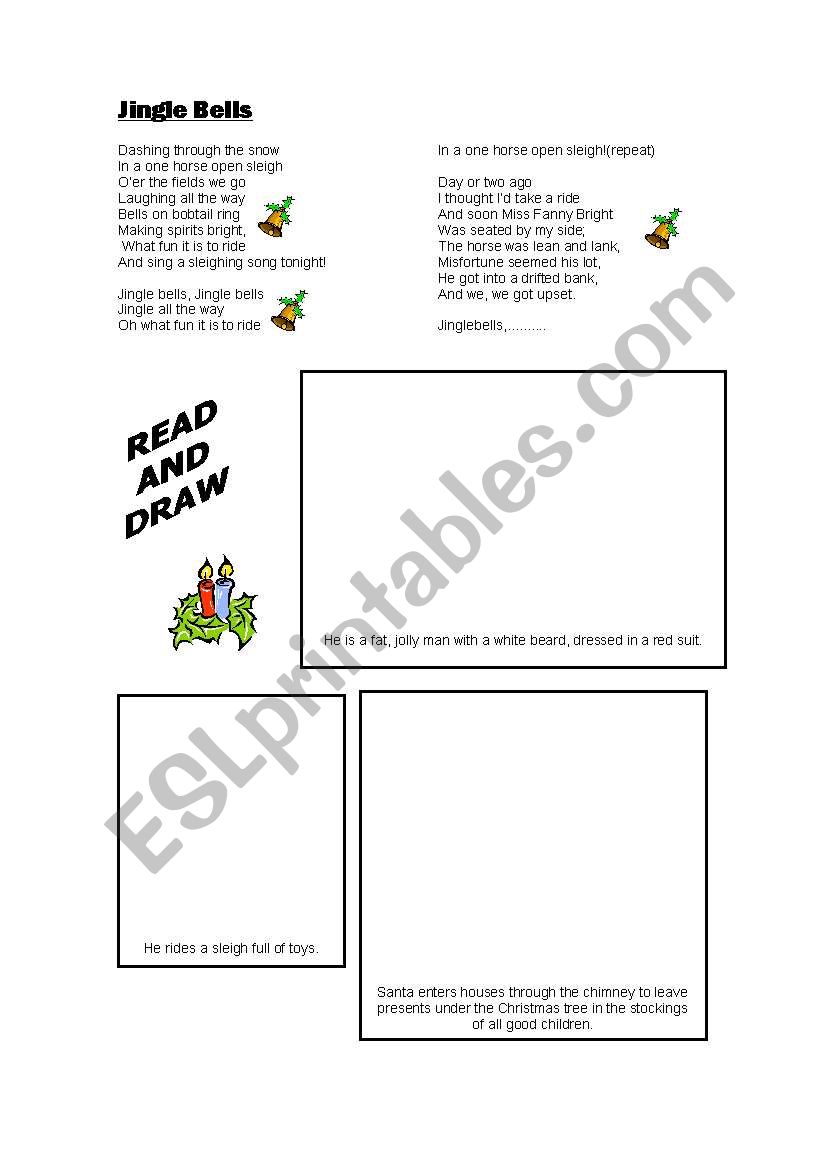 Christmas Song and activities worksheet