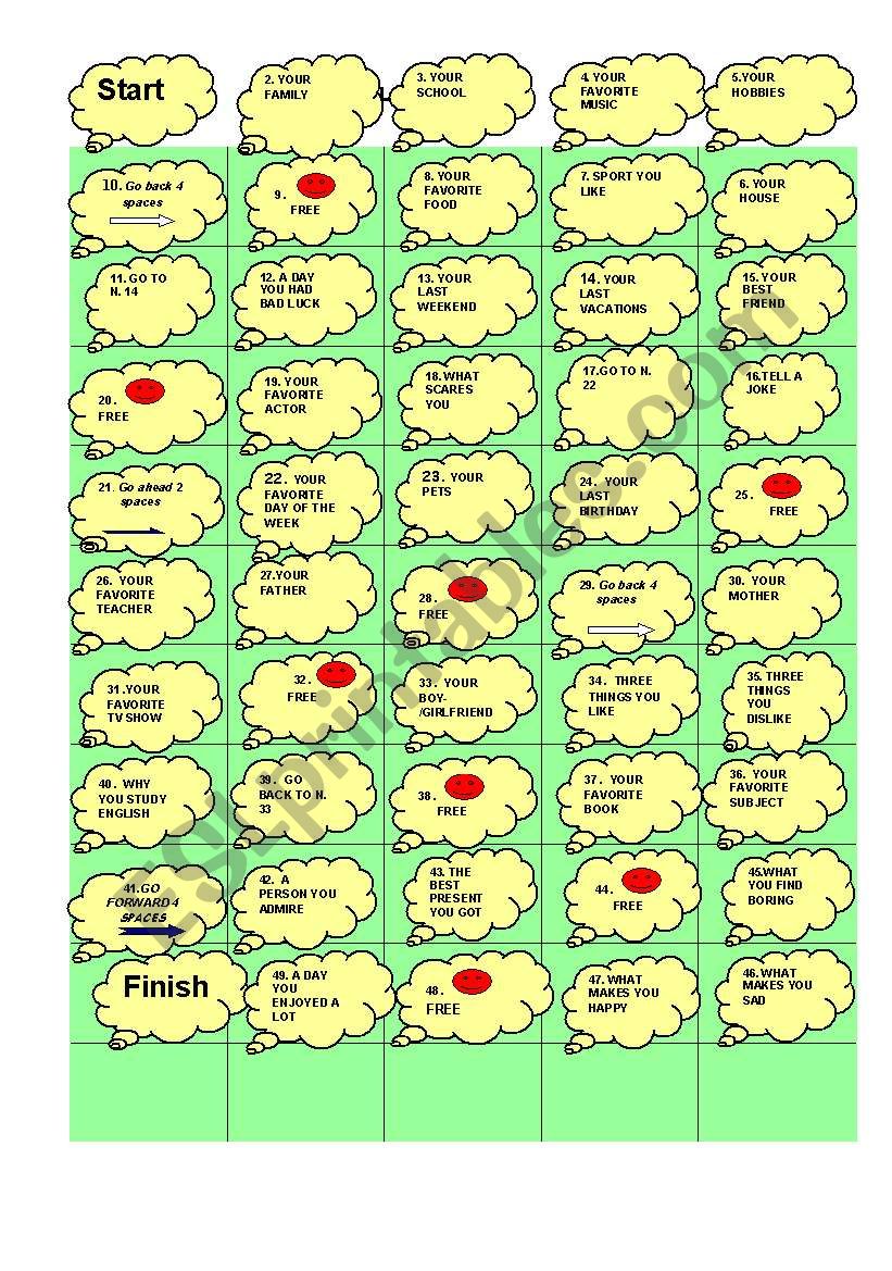 BOARDGAME worksheet