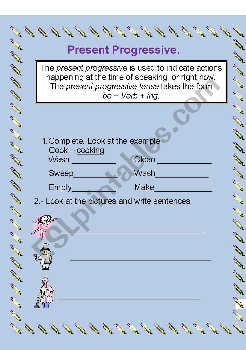 PRESENT PROGRESSIVE worksheet