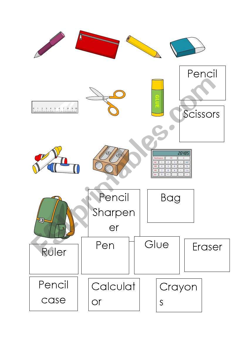 School Objects worksheet