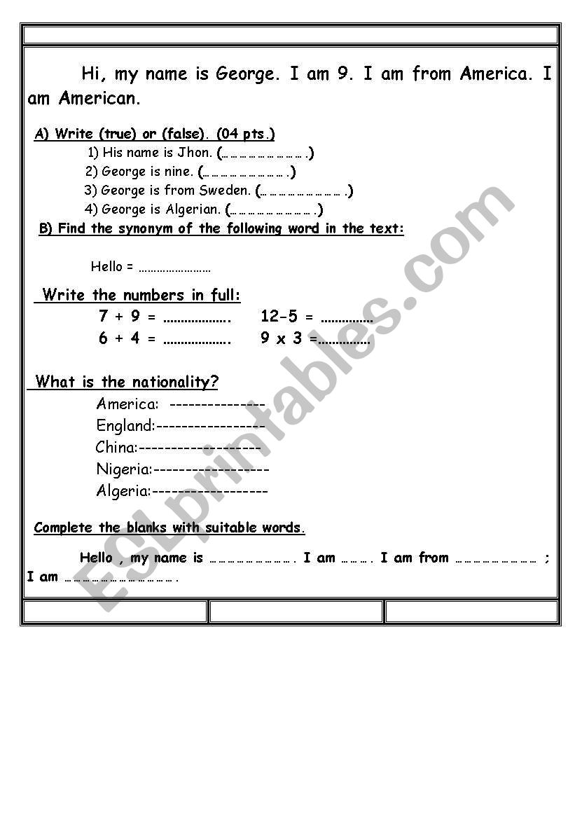 easy test for absolute beginners