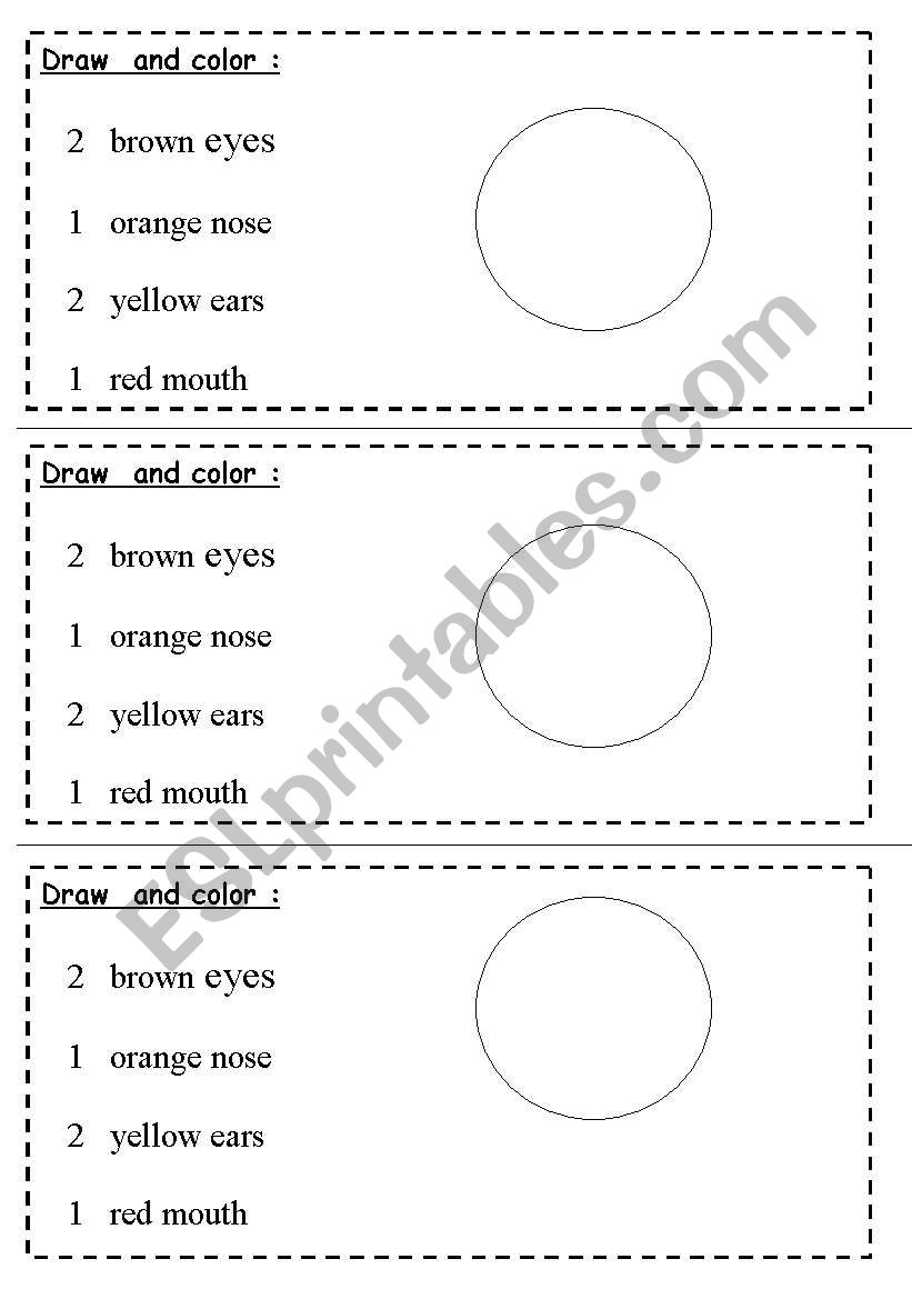 body parts worksheet