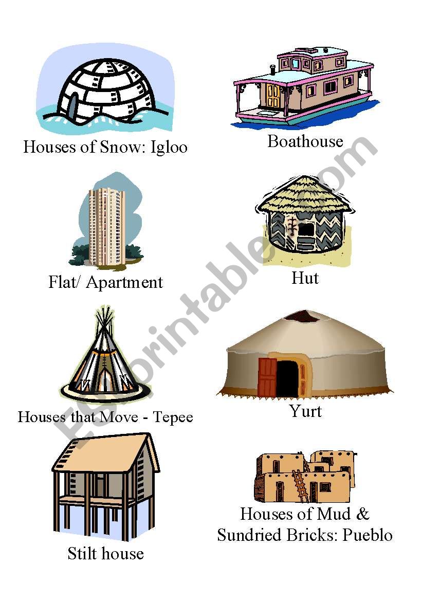 Homes Around the World worksheet