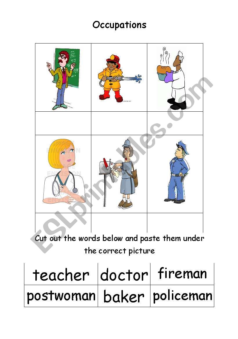 Fun matching game (occupations)