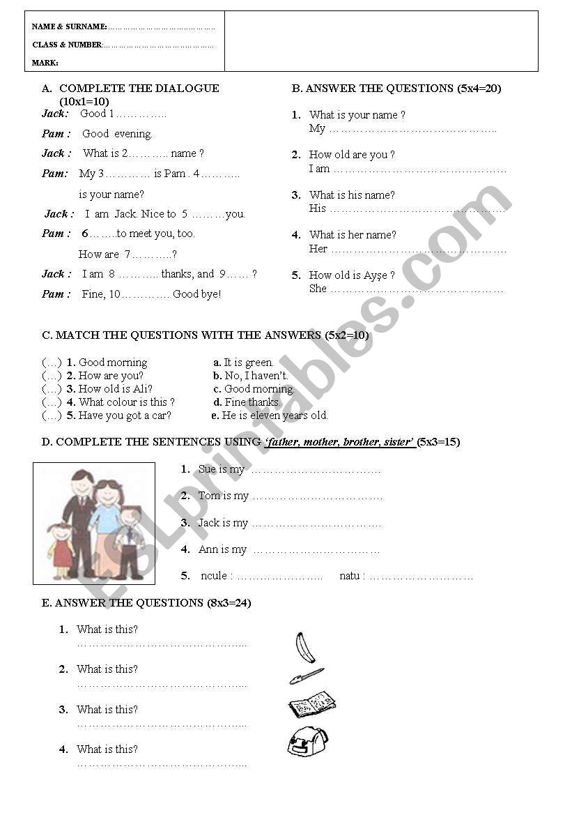 quiz worksheet