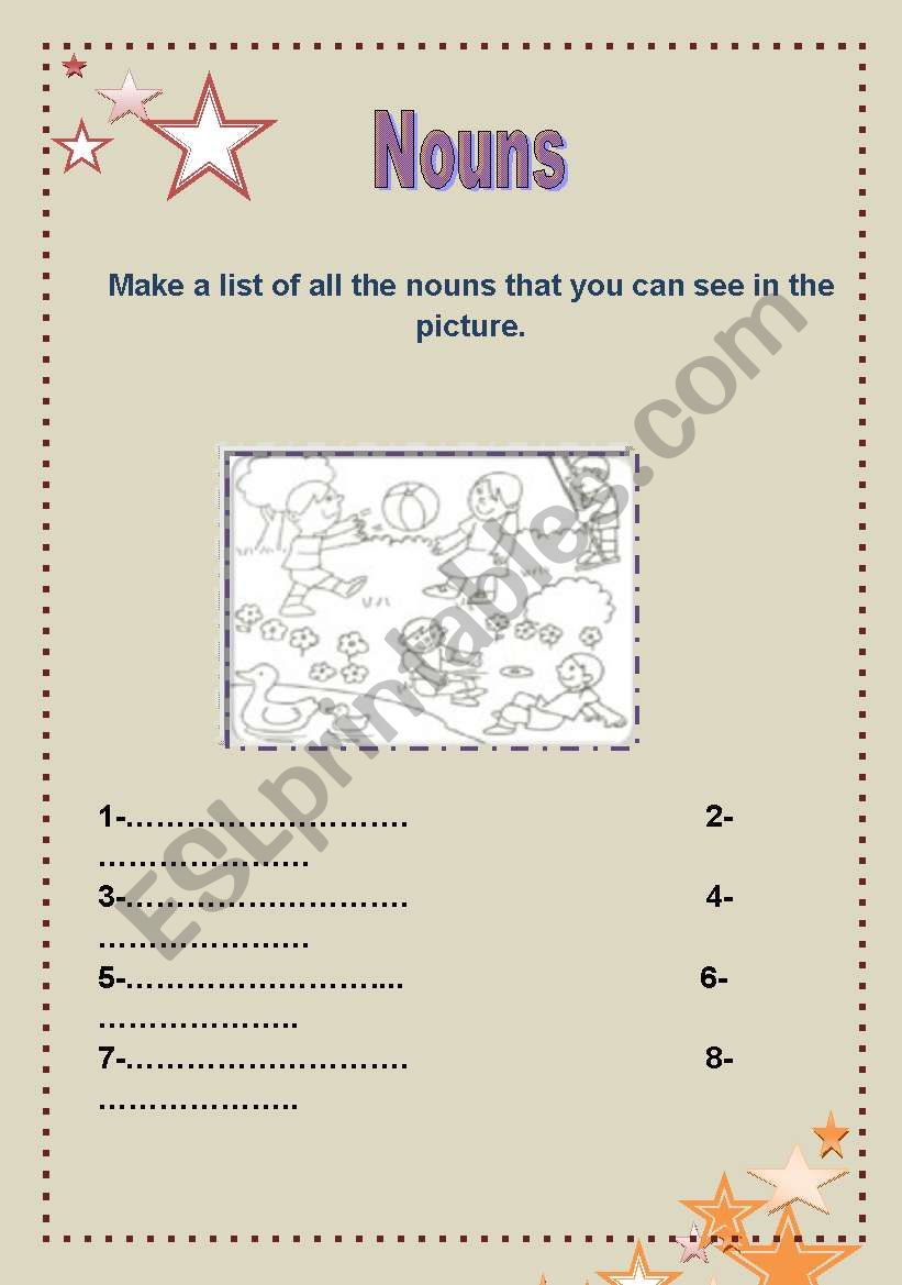 nouns worksheet