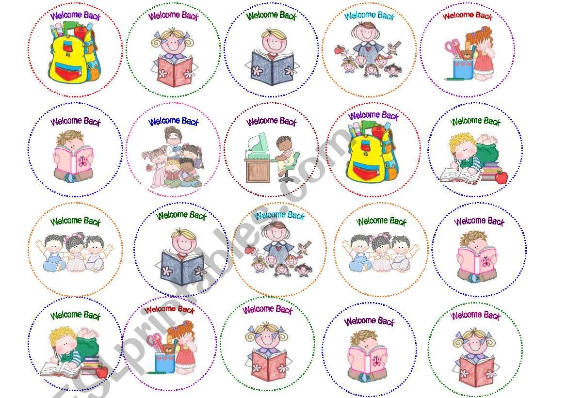 Welcome Back Stickers worksheet