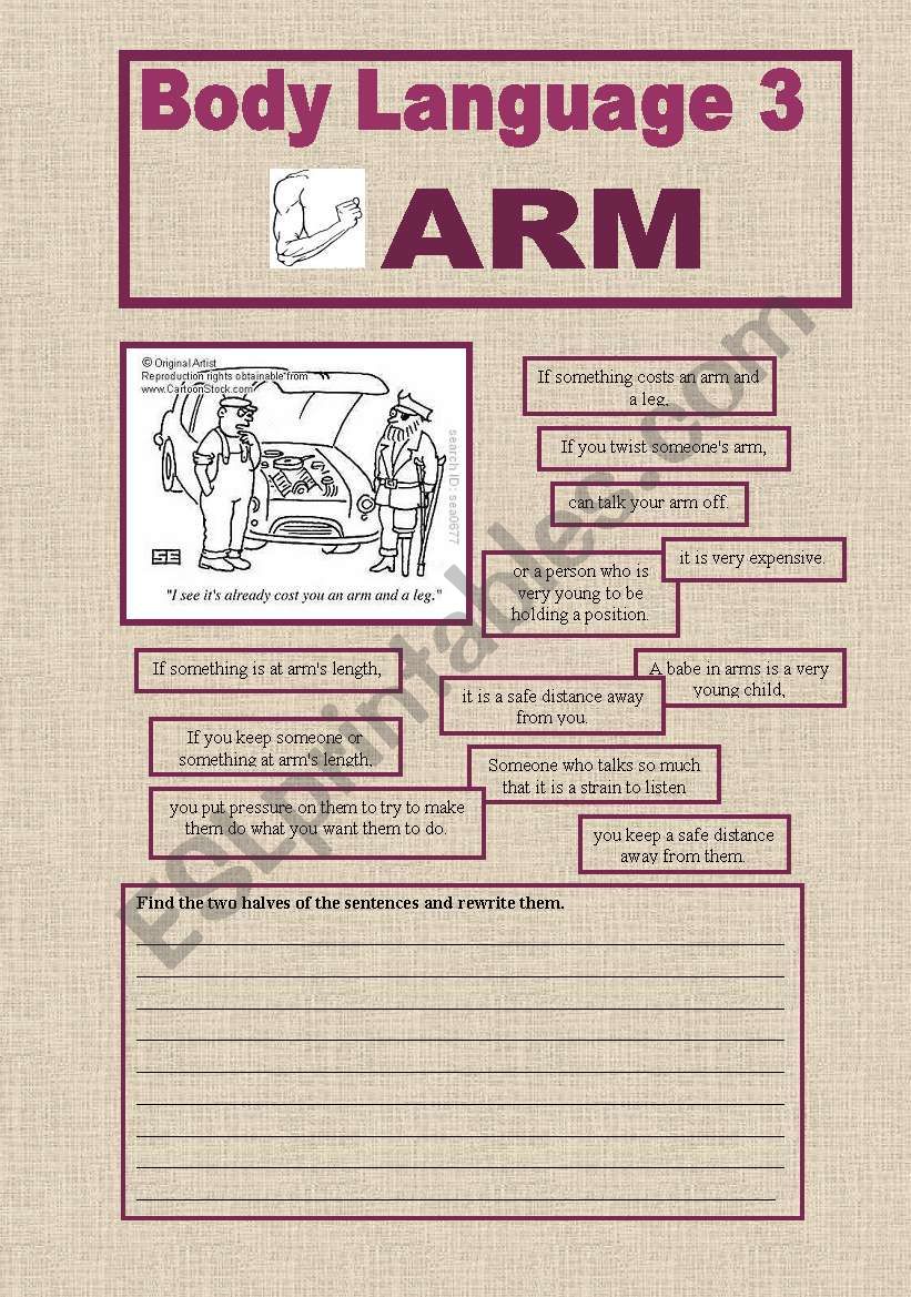 BODY LANGUAGE 3 worksheet