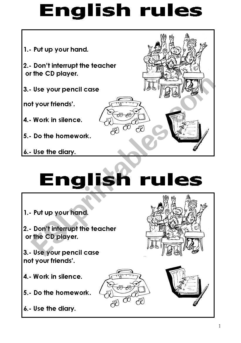 classroom rules worksheet