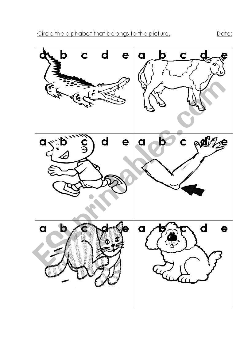 which letter is it ? worksheet