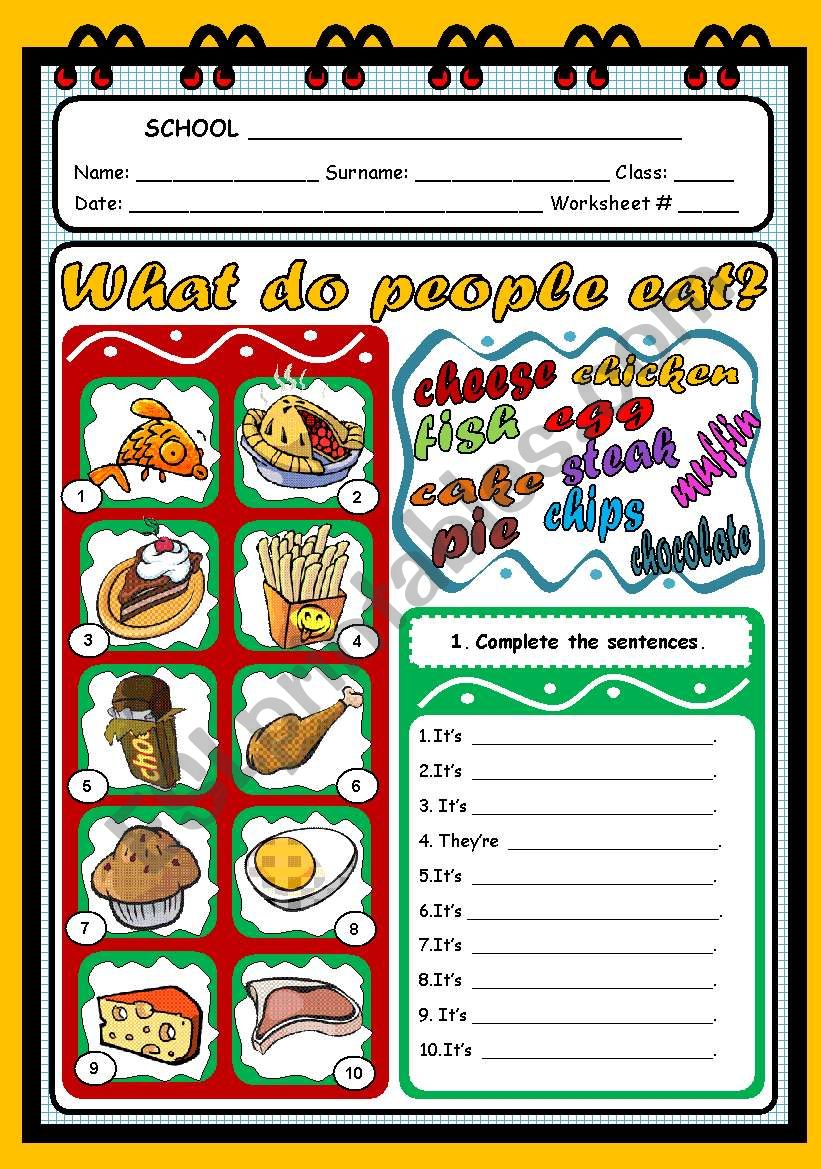 WHAT DO PEOPLE EAT? worksheet