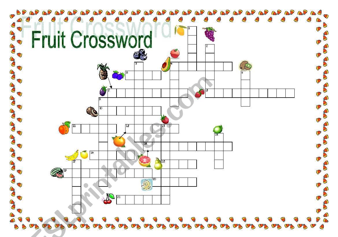 Fruit Crossword worksheet