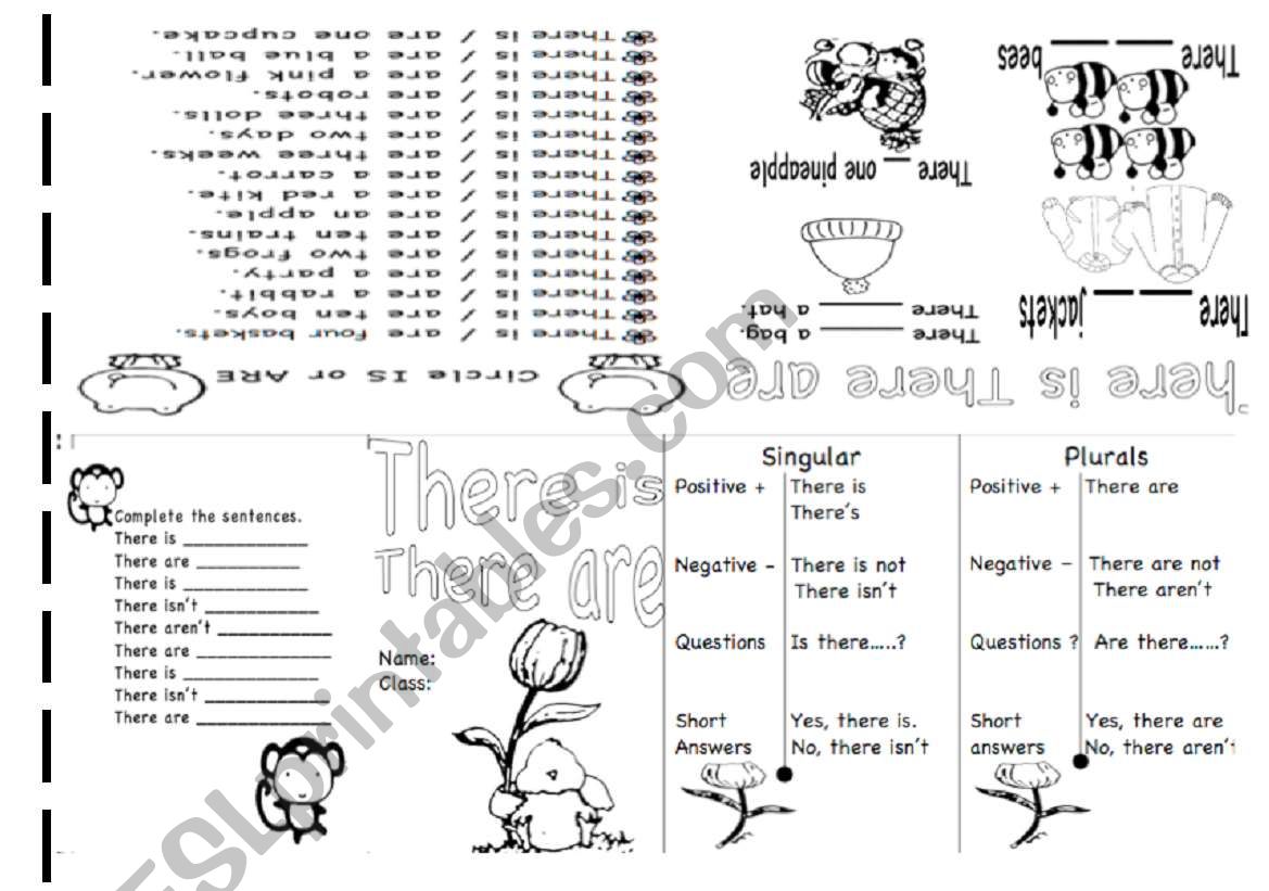 there is there are mini book  worksheet