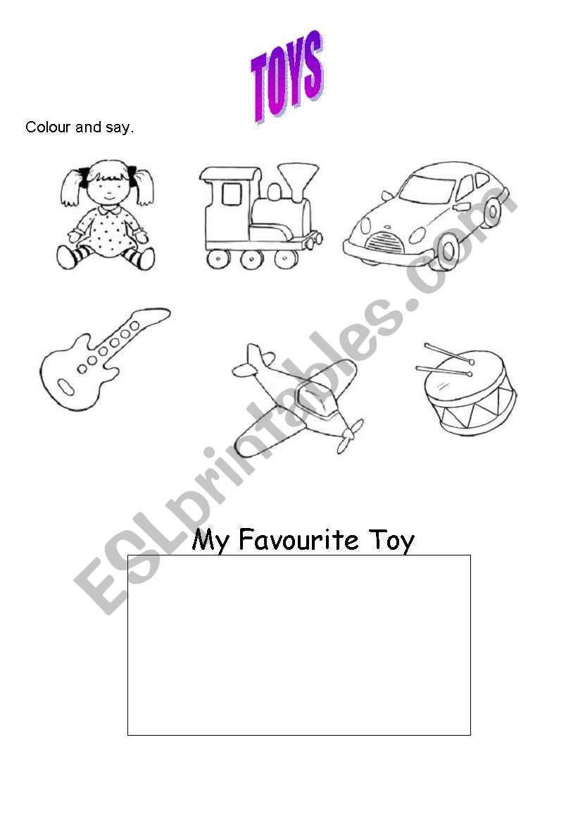 Toys worksheet