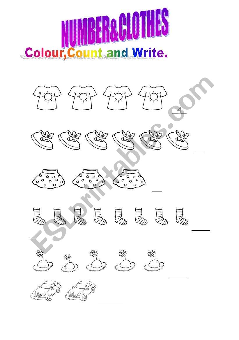 Clothes&Numbers worksheet
