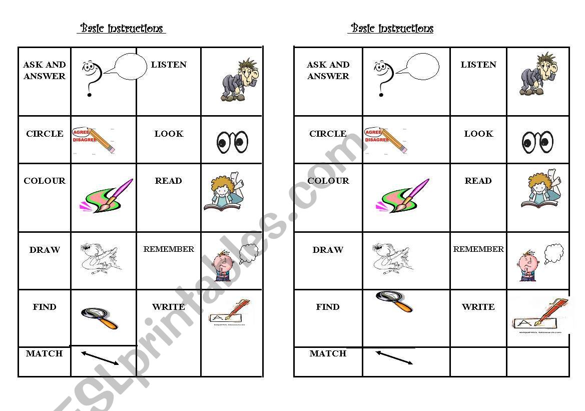 basic instructions worksheet