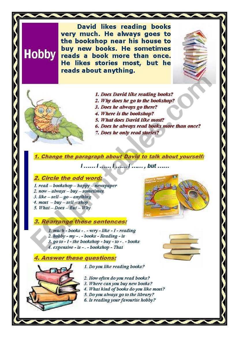 Takling about hobbies worksheet