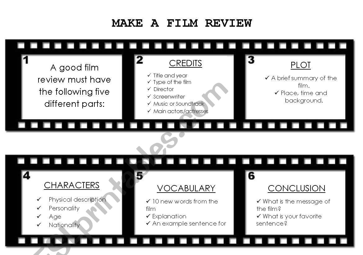 Making a film review worksheet