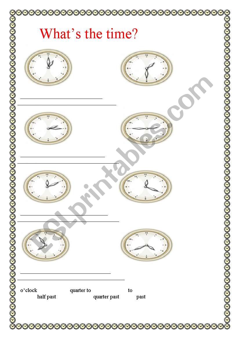 Whats the time? worksheet