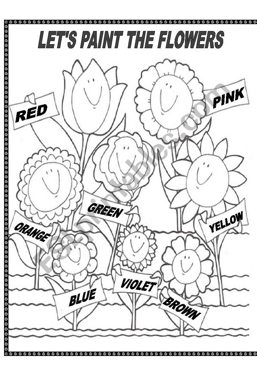 COLOURFUL FLOWERS worksheet