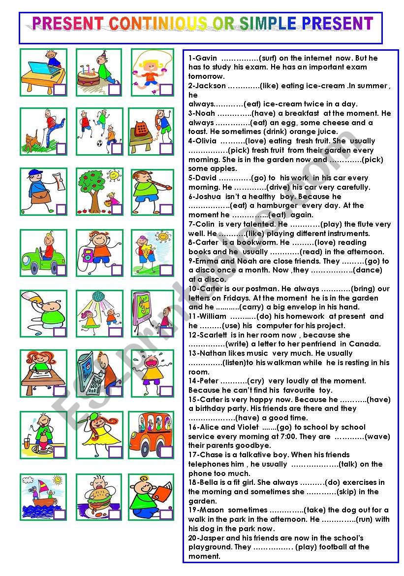 PRESENT CONTINUOUS  OR  SIMPLE PRESENT