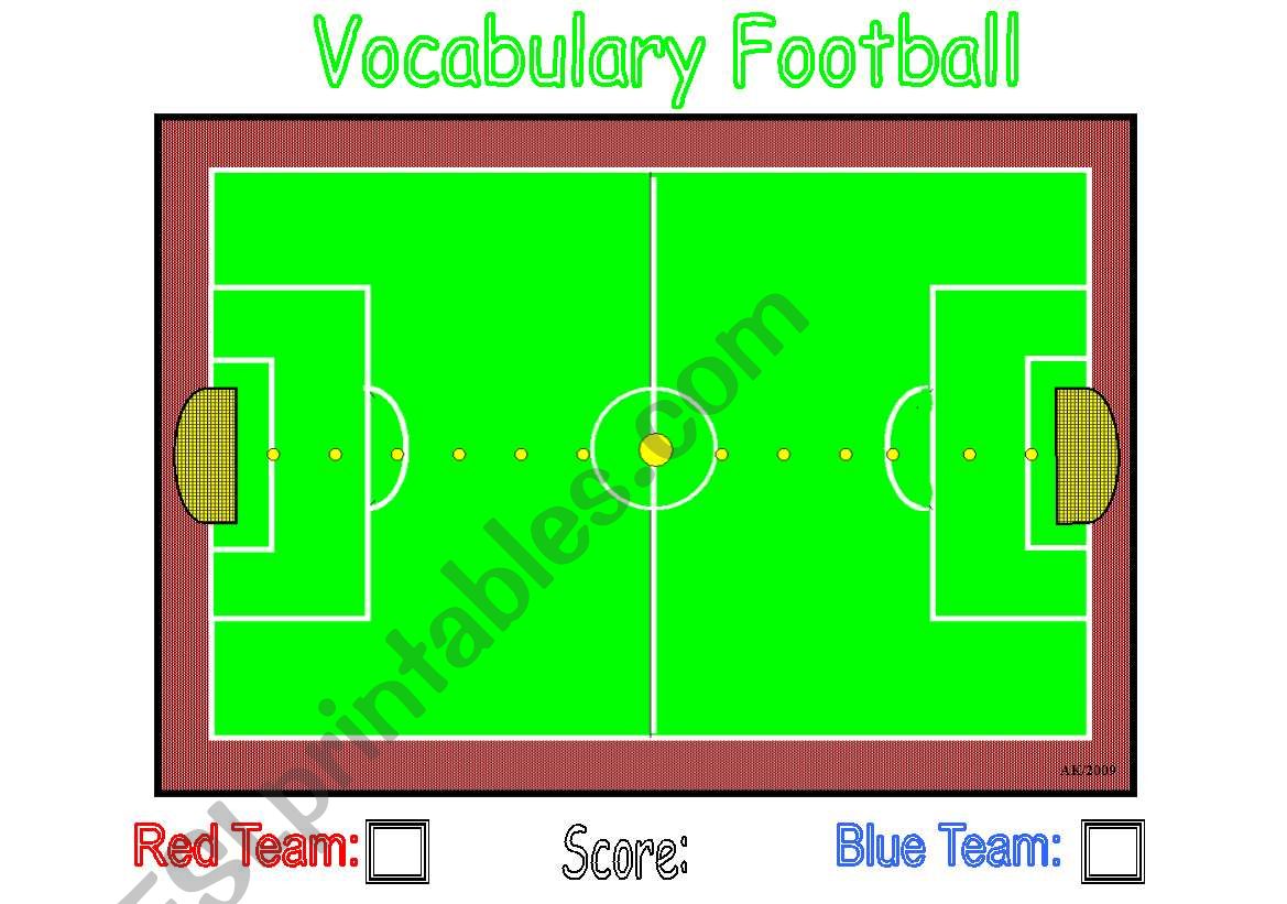 Vocabulary Football  -  Game worksheet