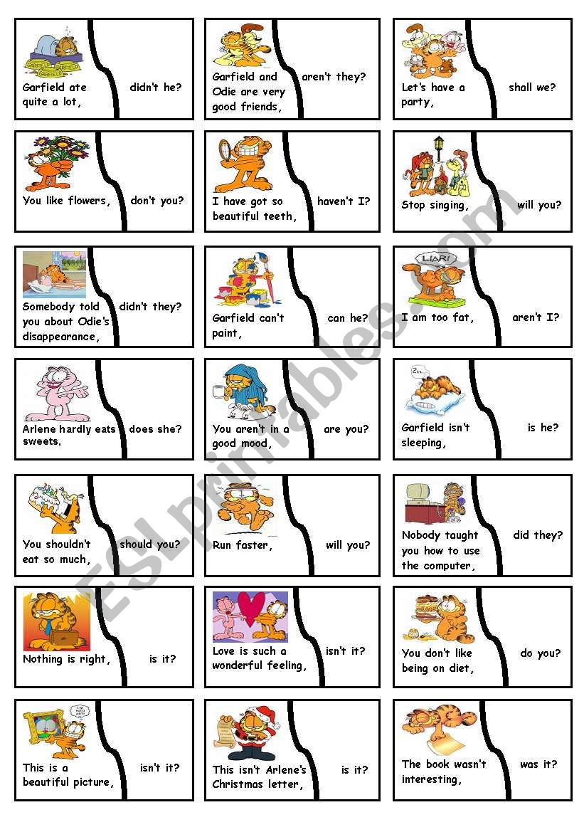 Question tags - puzzle worksheet