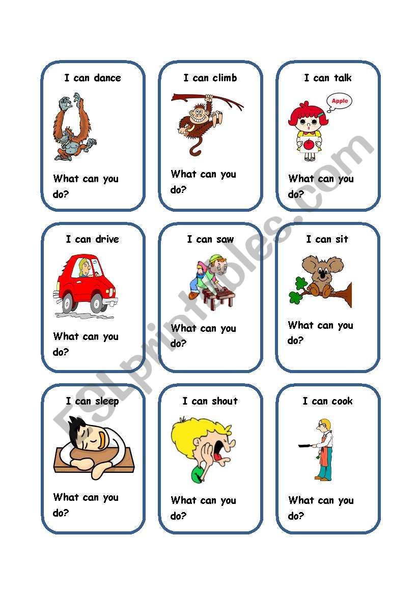 CAN cards 2 worksheet