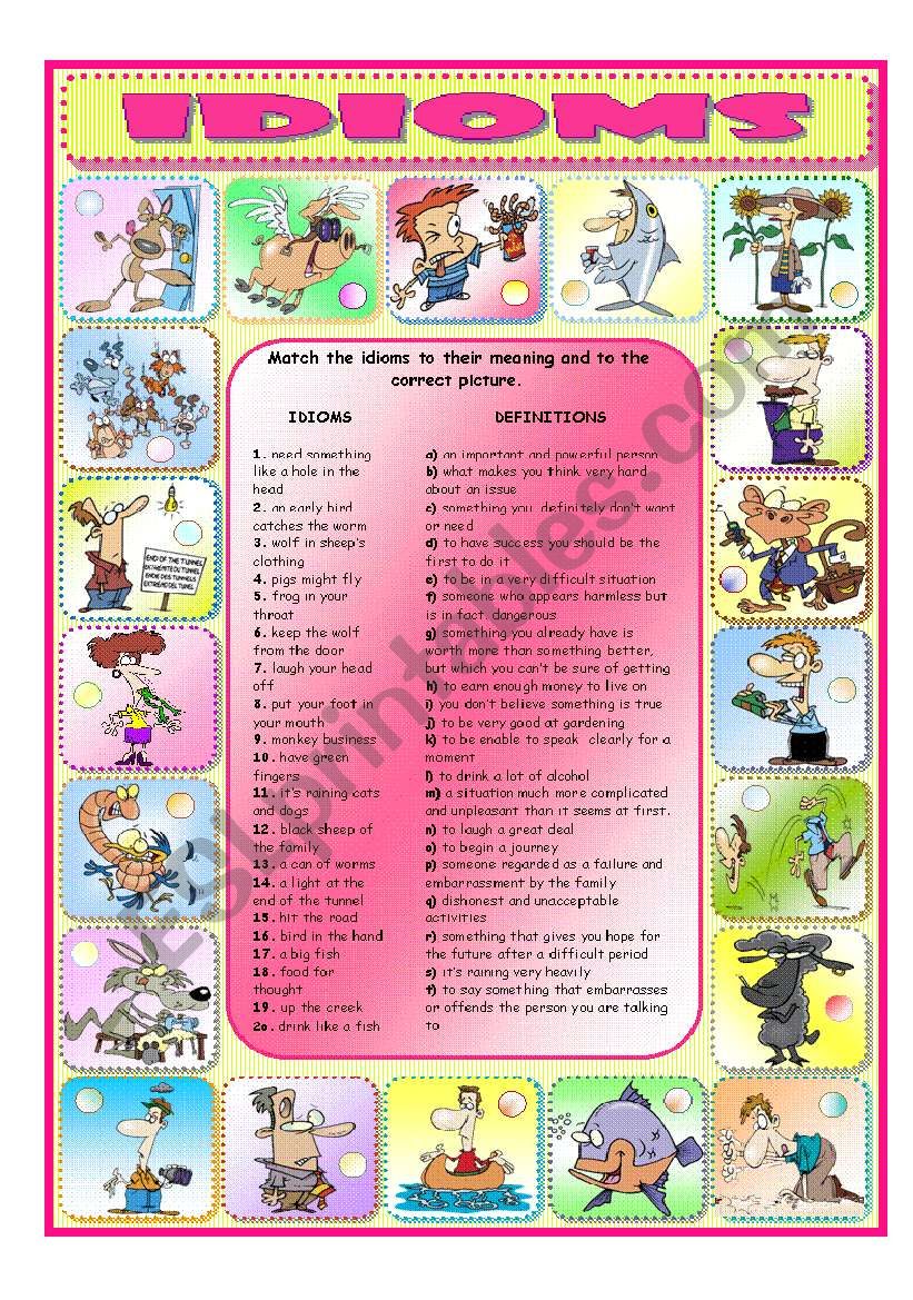 IDIOMS worksheet