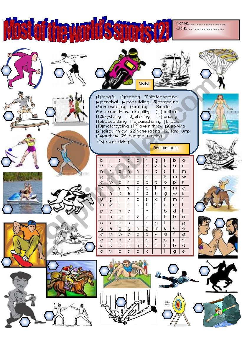Most of the world´s sports (part 2) - ESL worksheet by tareq