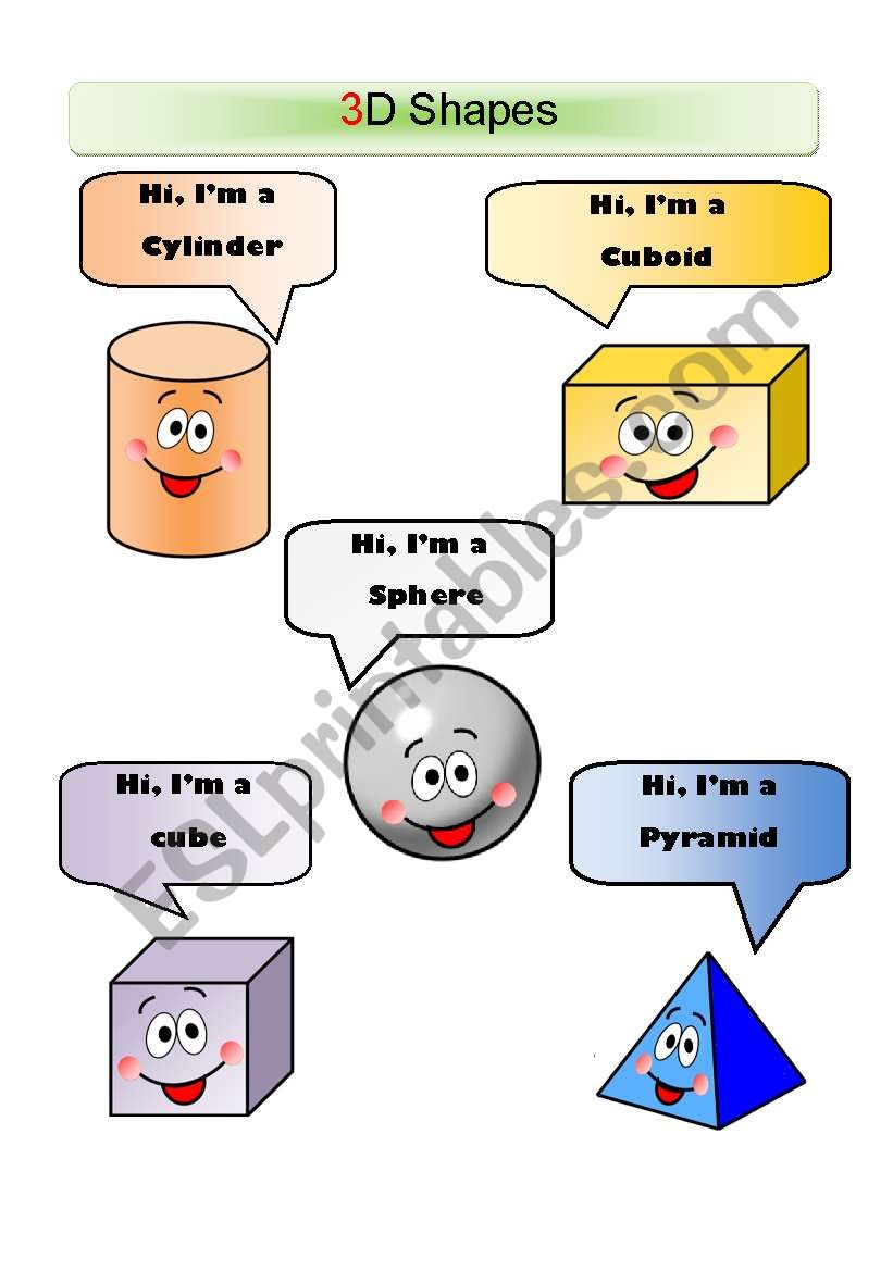 3D Shapes worksheet