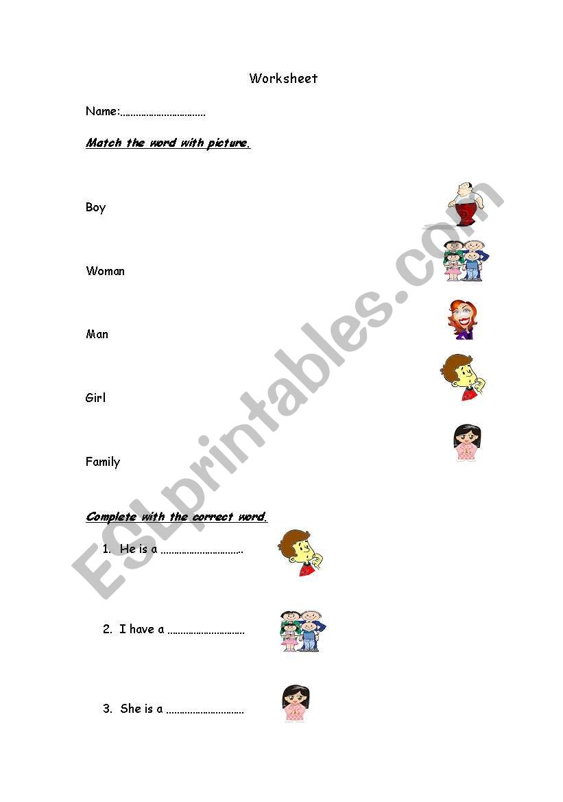 my family worksheet