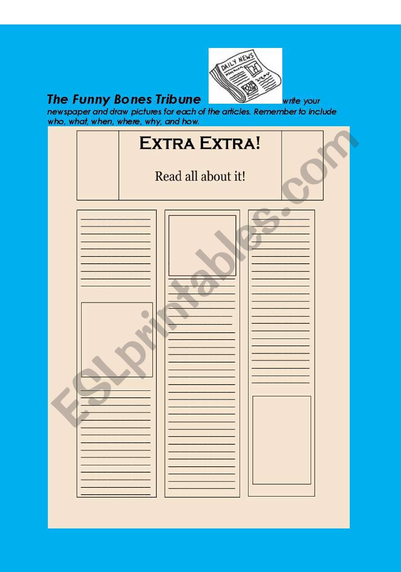 Funny Bones Newspaper Have your students become Reporters Artists and Publishers
