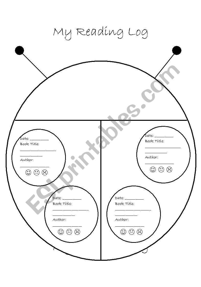 Reading Log worksheet