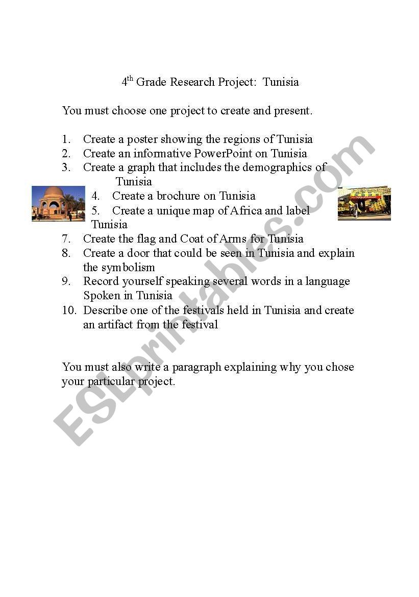 Tunisia worksheet