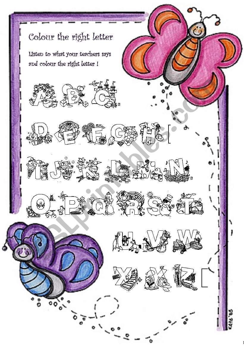 Colour the alphabet worksheet