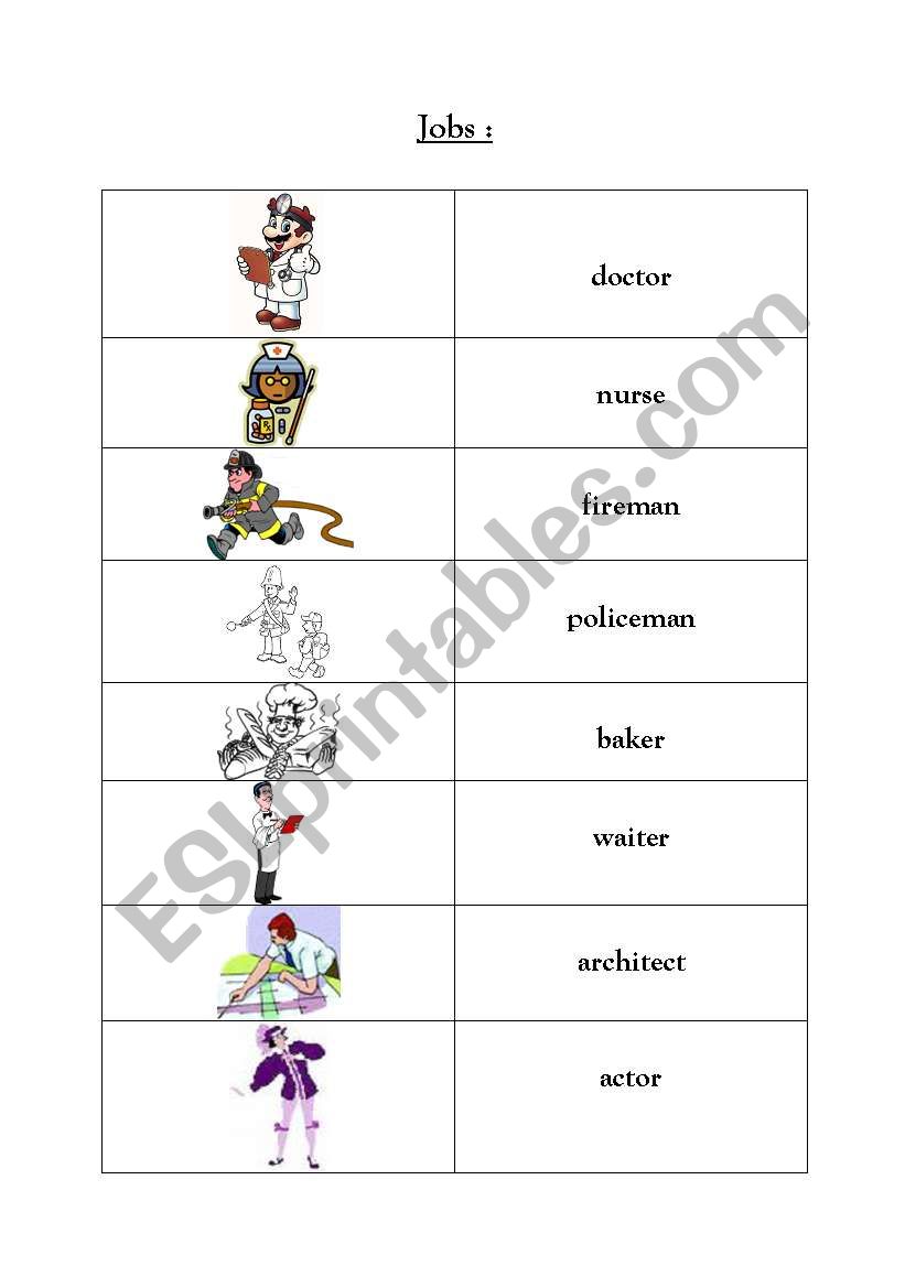 Jobs worksheet
