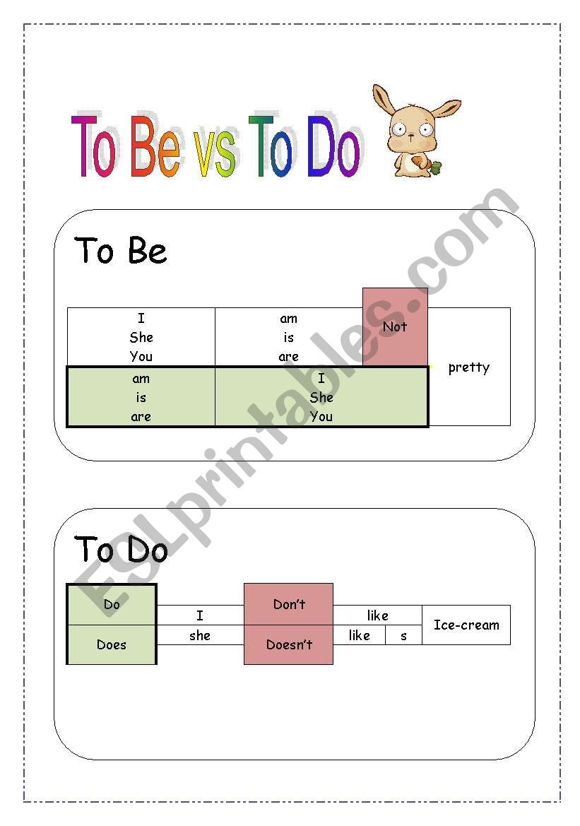 To be vs To do  worksheet