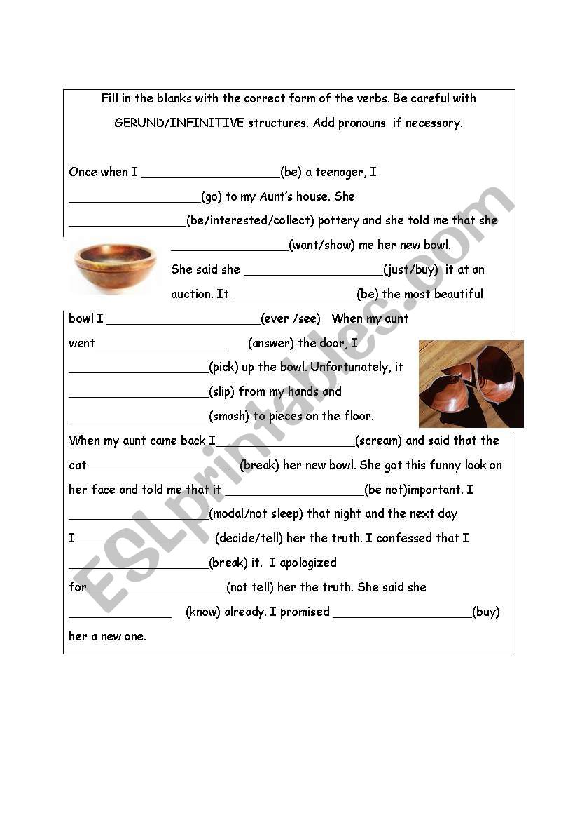 Broken Bowl worksheet