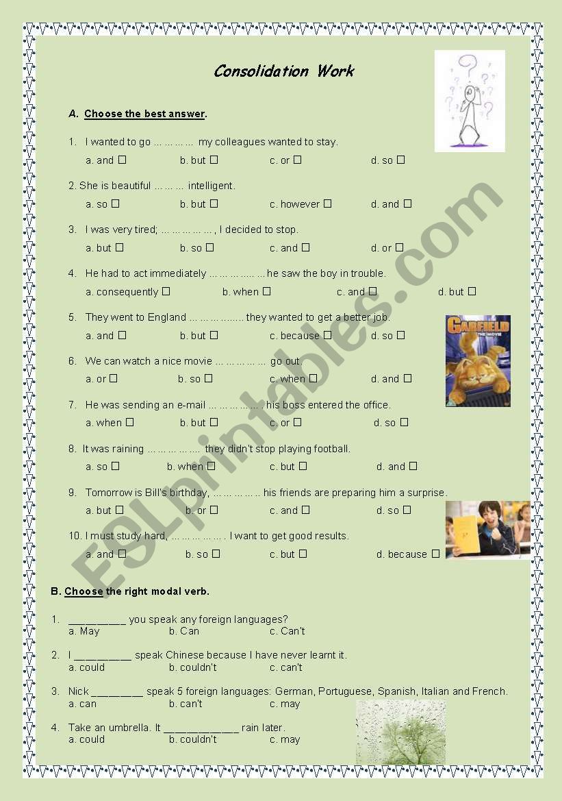 grammar test worksheet