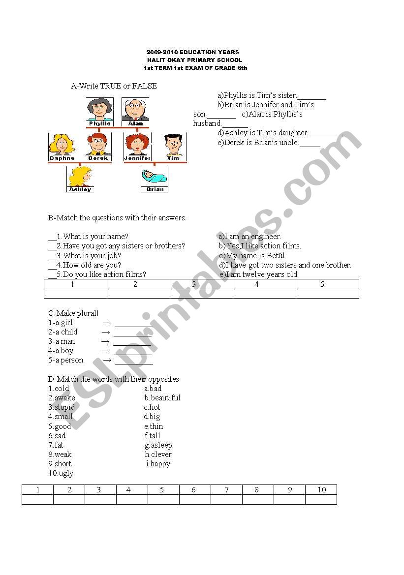 family,countries,easy adjectives,irregular plural