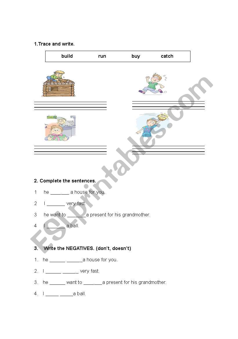 Verb worksheet