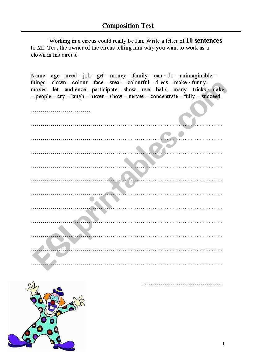 The Circus worksheet