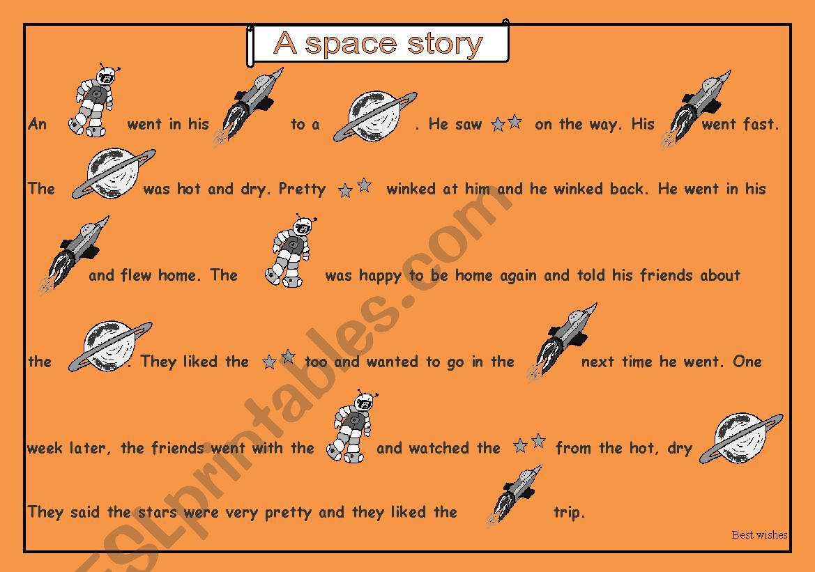  a picture story . (space story : a mix of pics and words)