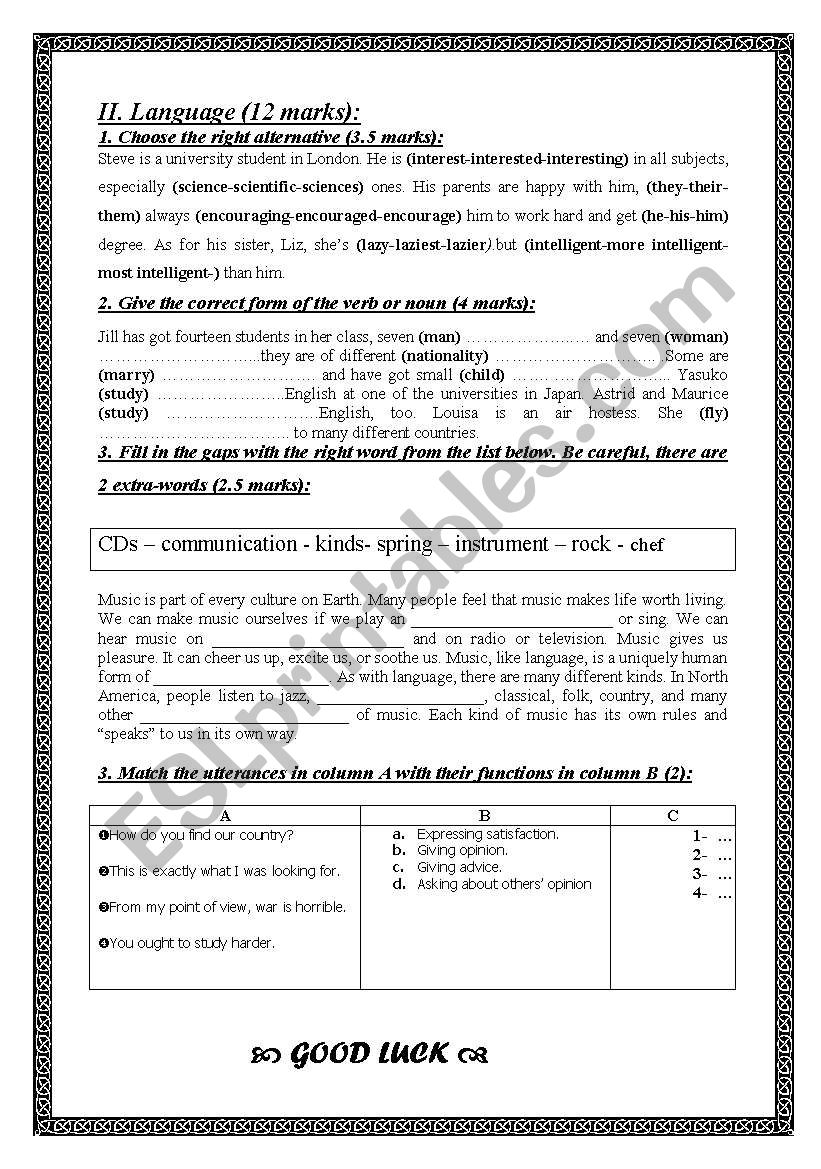 mid term1/1st year secondary school