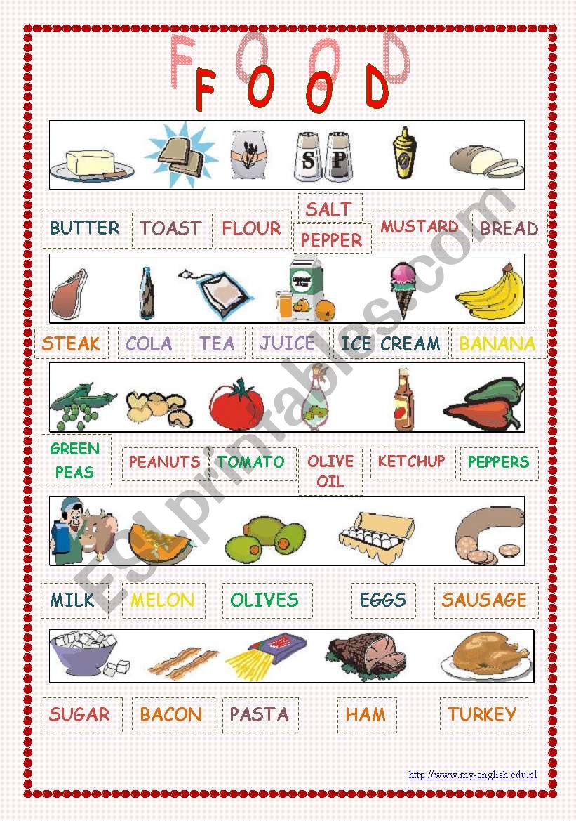 Food - ESL worksheet by my-english.edu.pl