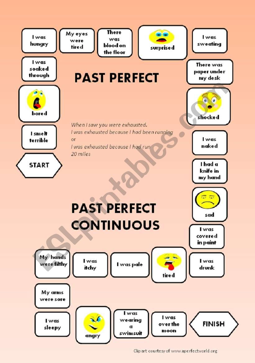 Past Perfect - Past Perfect Continuous - a boardgame