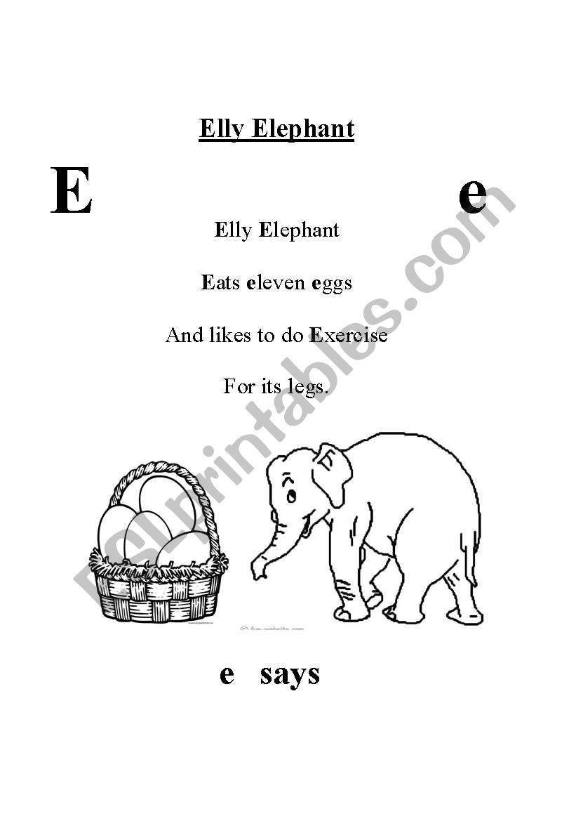 Letter E worksheet worksheet