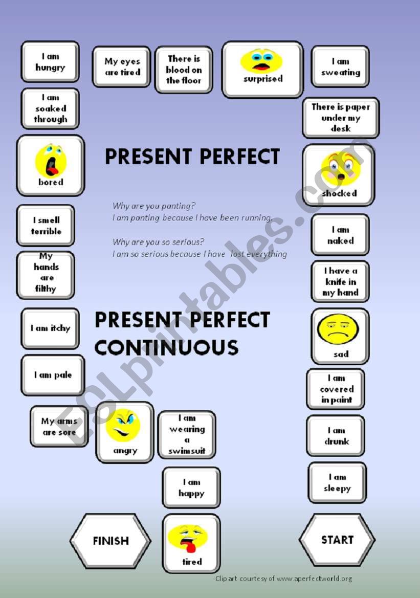 Present Perfect - Present Perfect Continuous - a boardgame